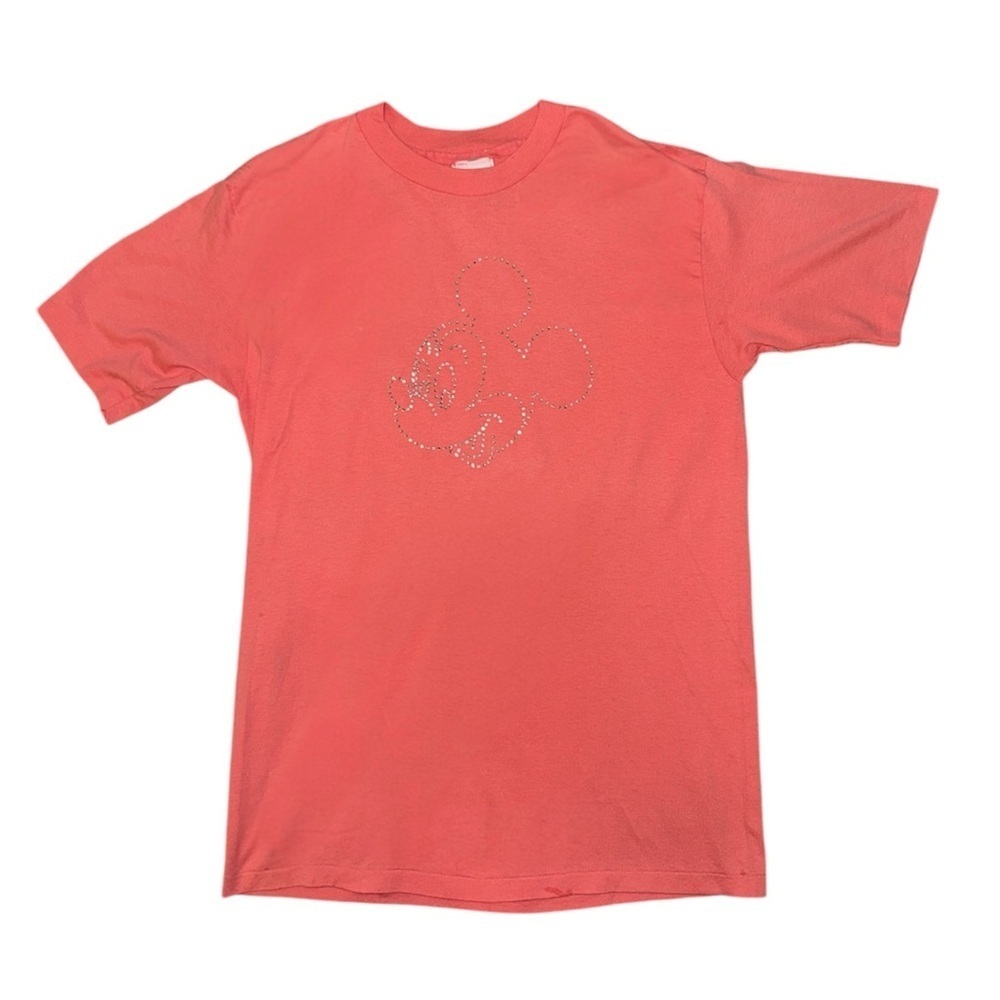 Disney wear vintage coral pink rhinestone Mickey Mouse T-shirt women’s large